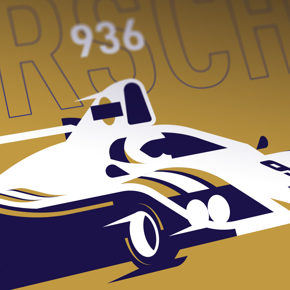 illustration des voitures iconiques des 24 Heures du Mans, course d'endurance automobile, Porsche 936