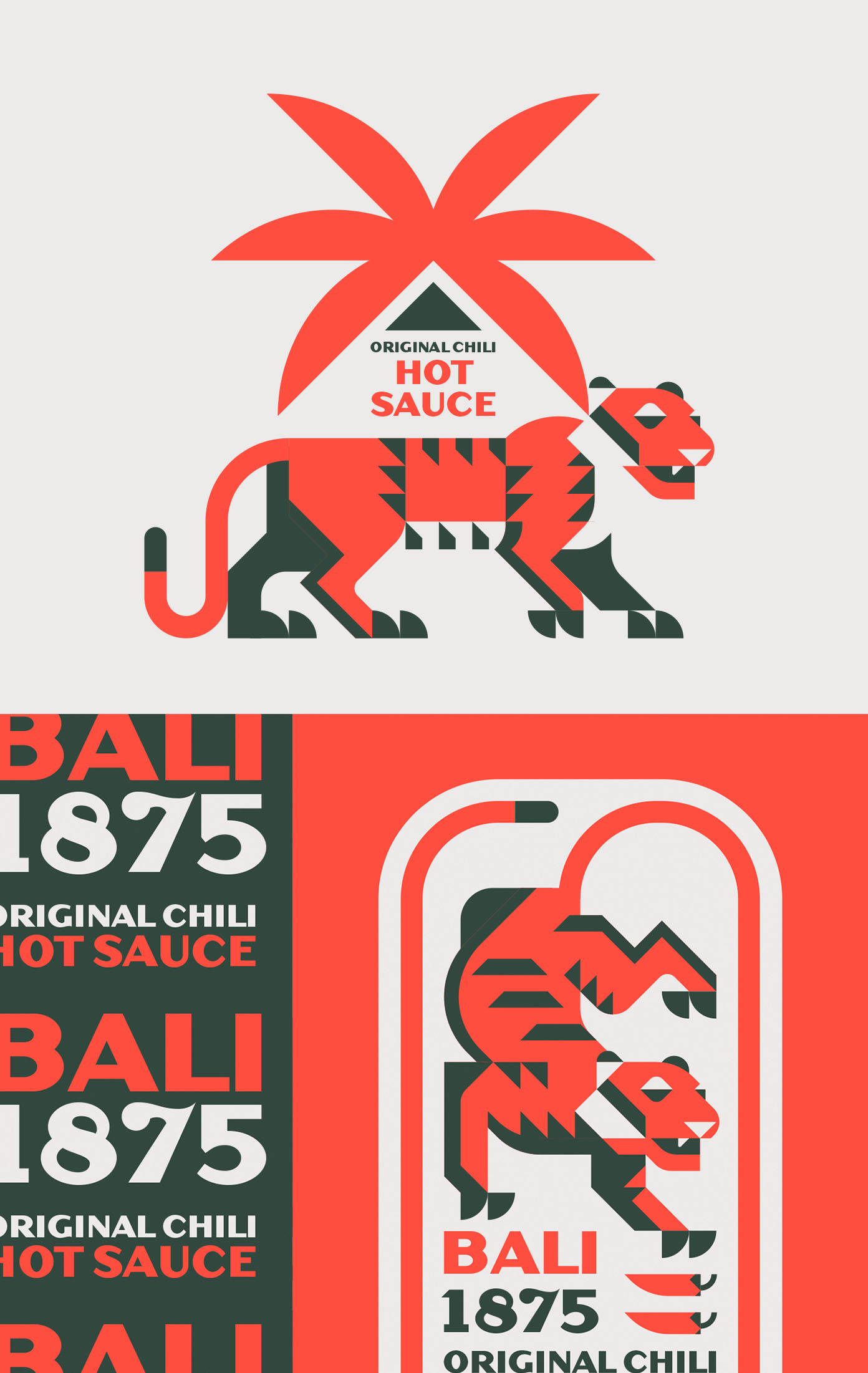 Logotype de la sauce piquante 'Bali 1875 Hot Sauce', une explosion de saveurs exotiques