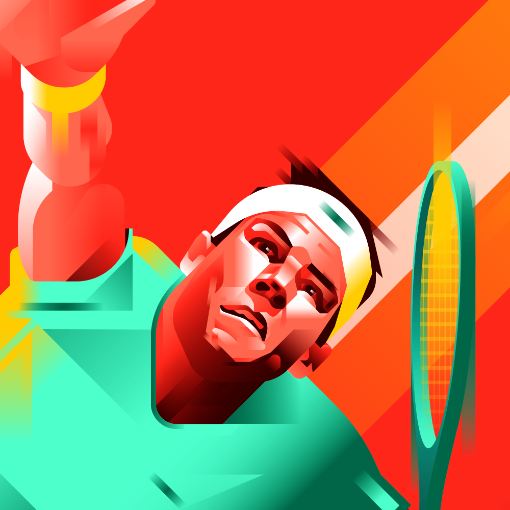 Illustration Tennis, Rafael Nadal Roland Garros