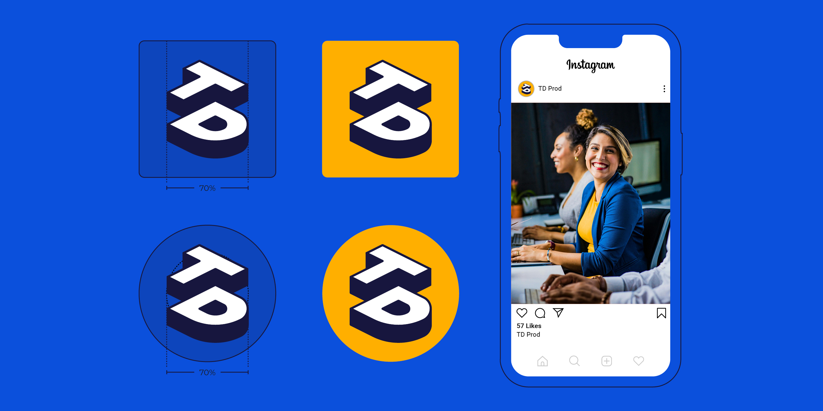 Identité de marque de TD Prod. Instagram images
