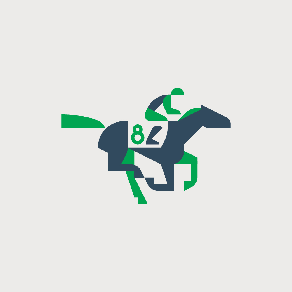 Divers logos, logothèque, logotypes numéro huit cheval équitation