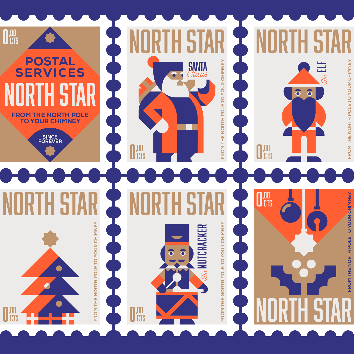 Logotype de 'The North Star' - Évoque la magie du Père Noël au pôle Nord.