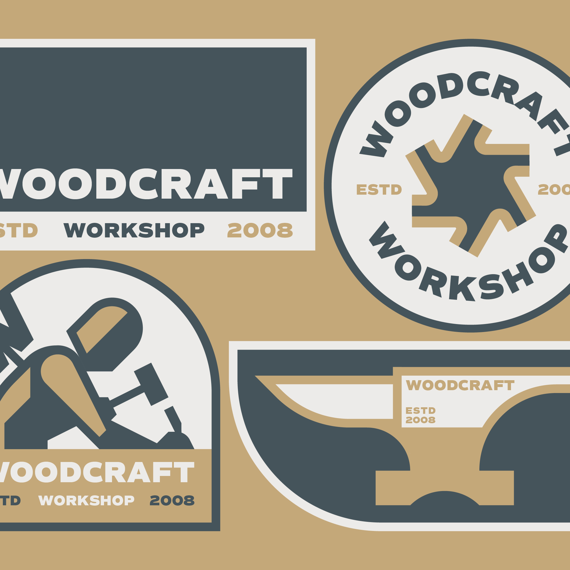 Logotype Woodcraft, Atelier de menuisier.