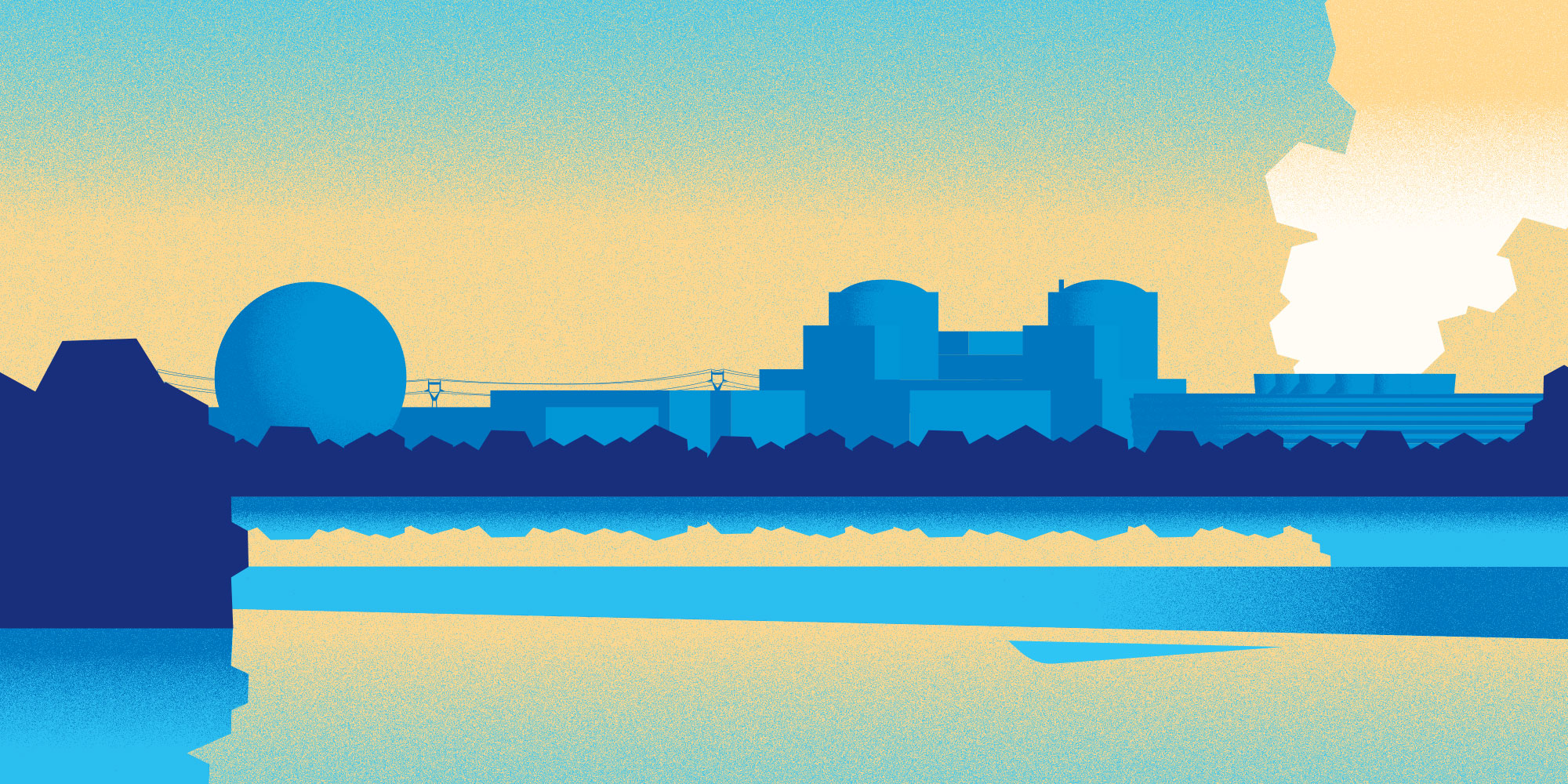 Illustration et conception du Projet de Site illustré pour le site EDF de Chinon, paysage de Loire
