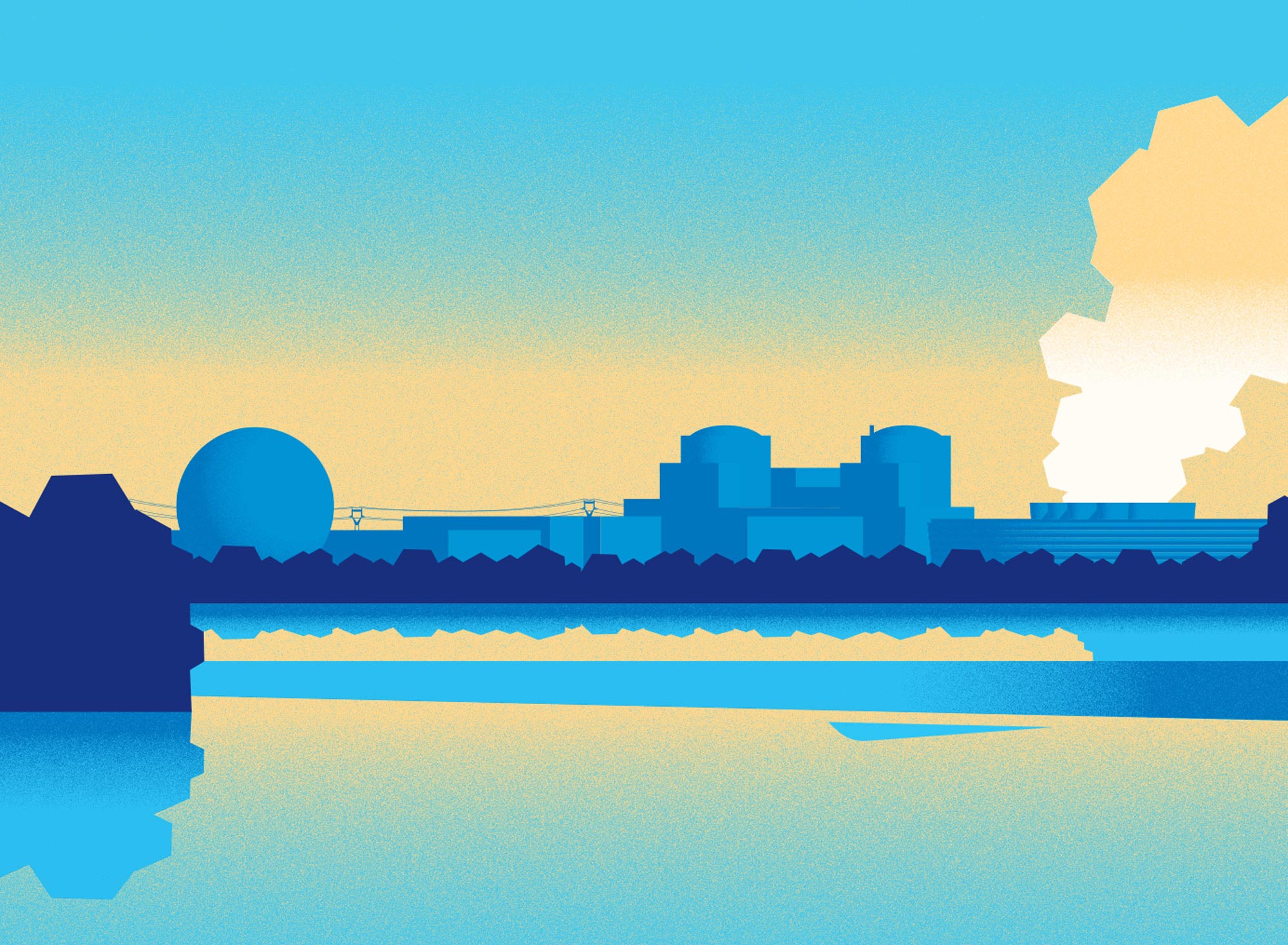 Illustration et conception du Projet de Site illustré pour le site EDF de Chinon, paysage de Loire