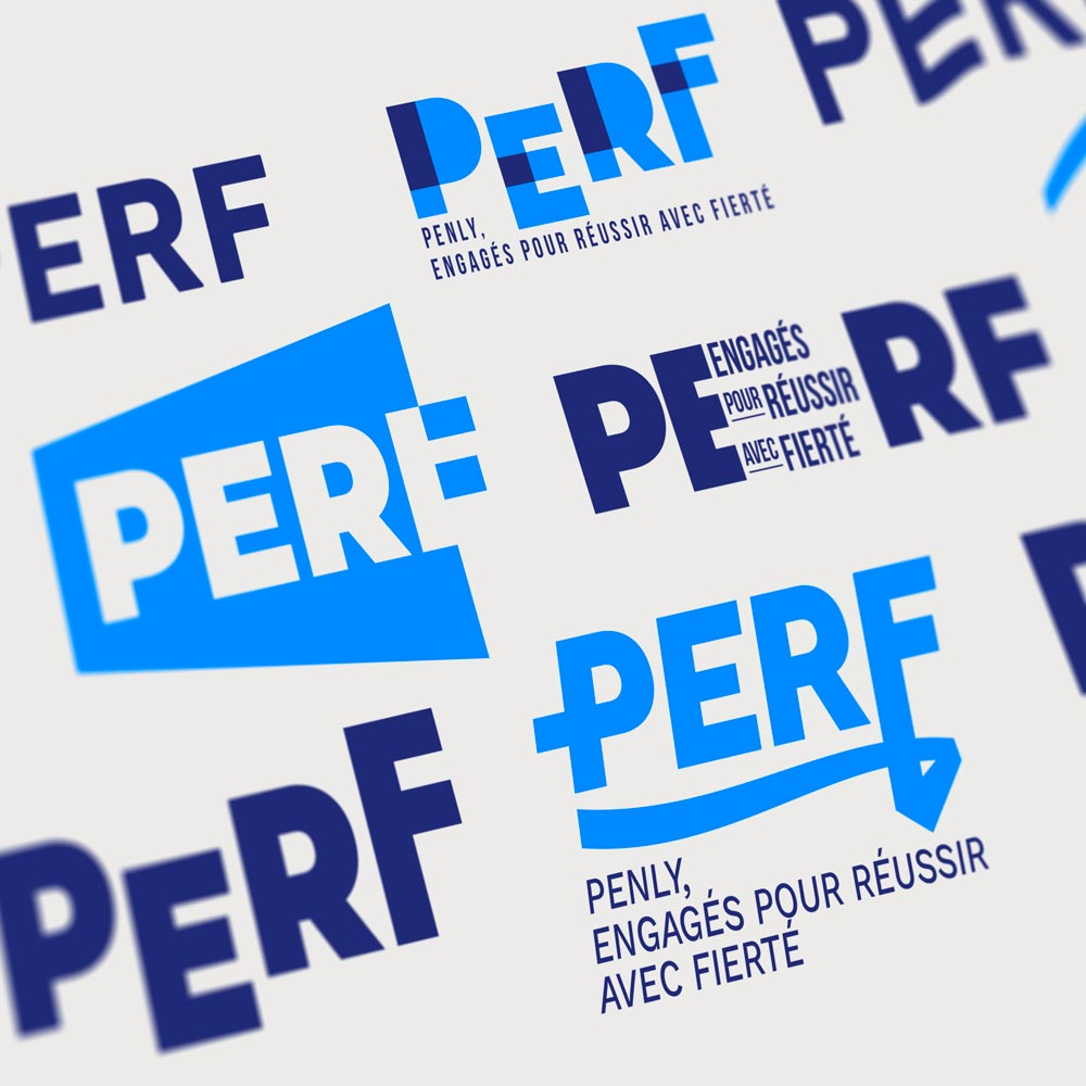 Illustration et conception du Volet Stratégique illustré pour le site EDF de Penly, logotype PERF