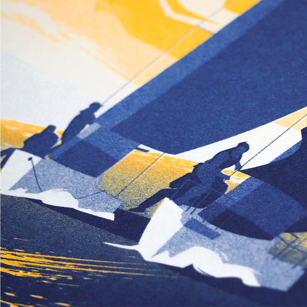 Illustration de l'affiche du Spi Ouest France 2024, mettant en avant la course de voile emblématique.