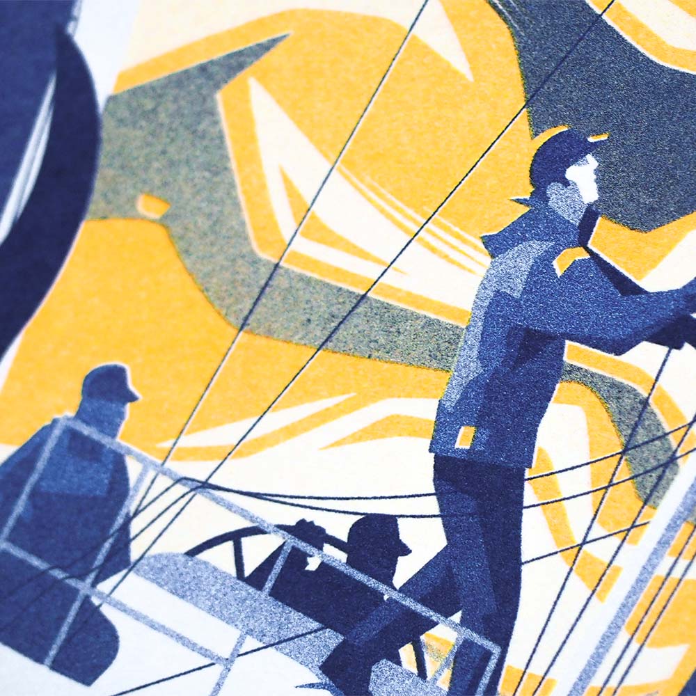 Illustration de l'affiche du Spi Ouest France 2024, mettant en avant la course de voile emblématique.