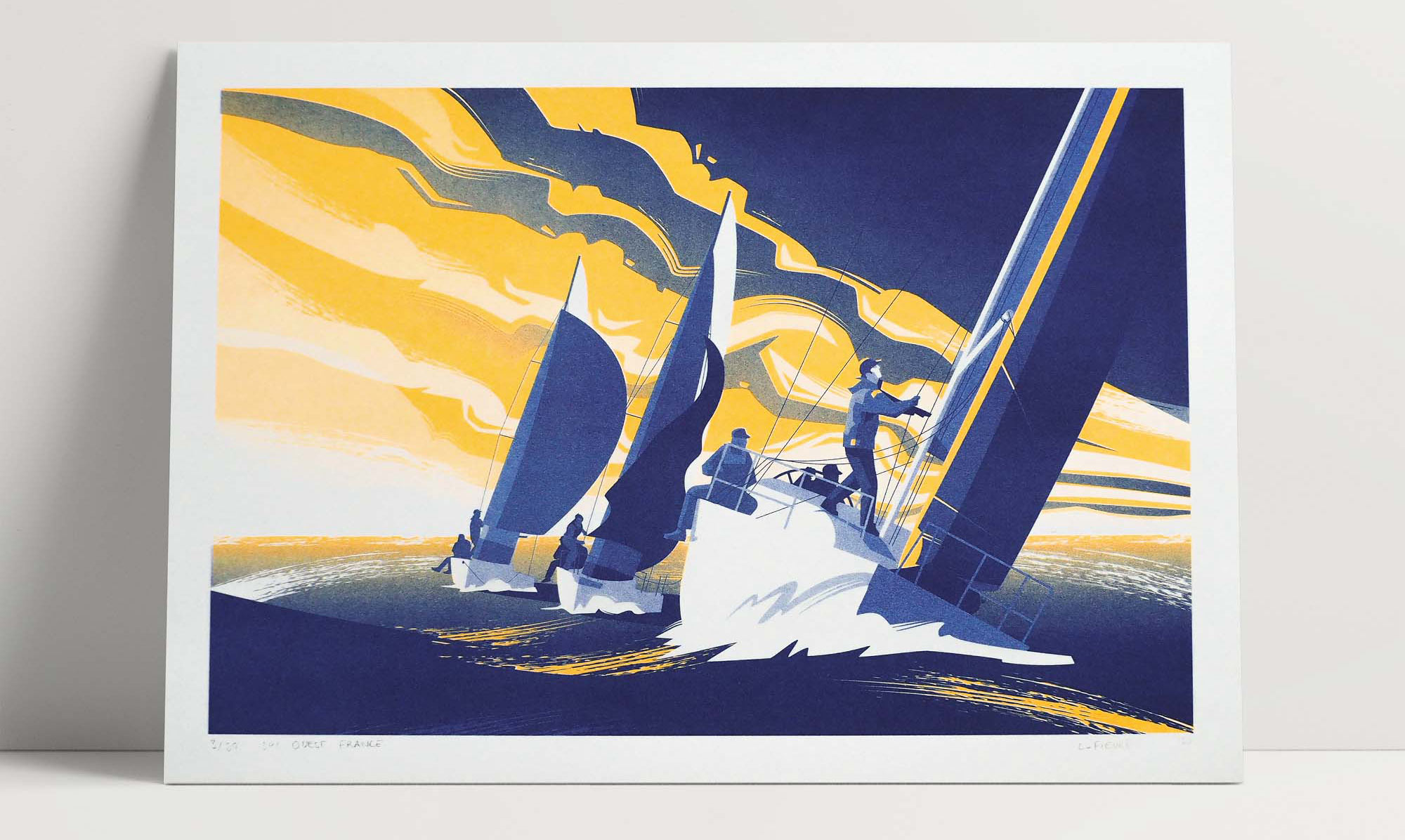 Illustration de l'affiche du Spi Ouest France 2024, mettant en avant la course de voile emblématique.