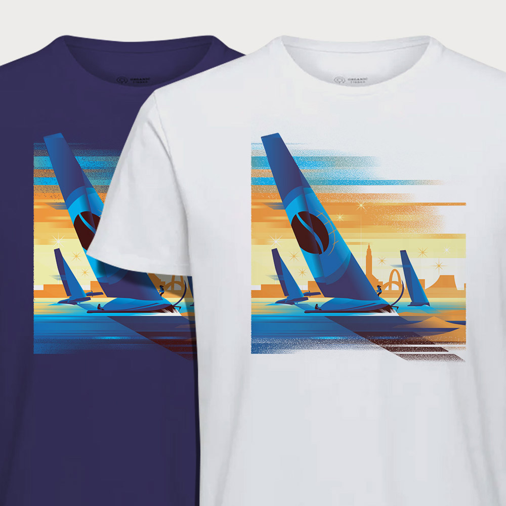 T shirts goodies Transat Jacques Vabre 2023, une prestigieuse course transatlantique en duo de voile partant du Havre pour rejoindre la Martinique.