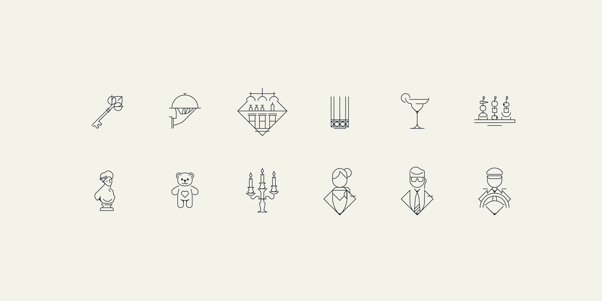 Pictogrammes pour Uniq, entreprise spécialisée dans l'organisation d'événements sur mesure